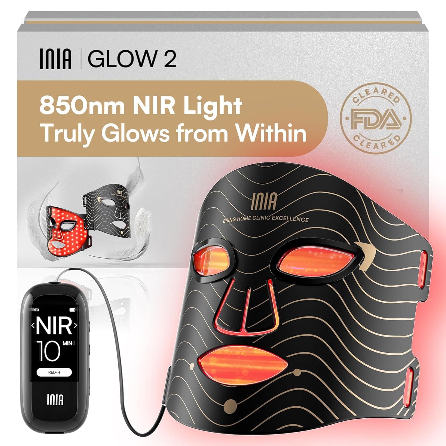 INIA Red Light Therapy Mask official Amazon listing image 1