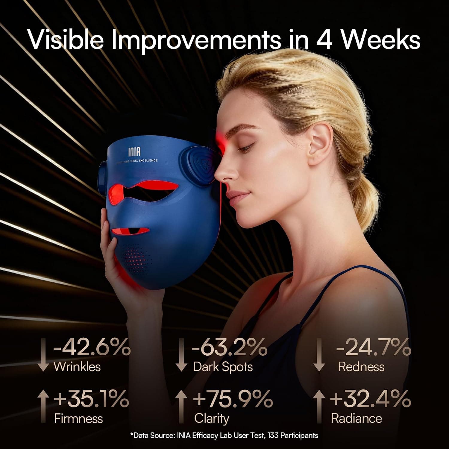 INIA GLOW 4D Wireless LED Mask official Amazon listing image 3